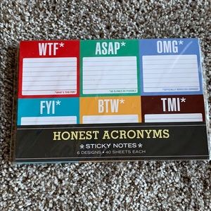 Knock Knock Honest Acronyms Sticky Notes